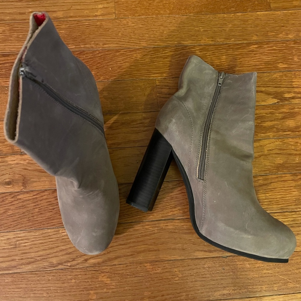 JC Grey Ankle Boots, Size 10